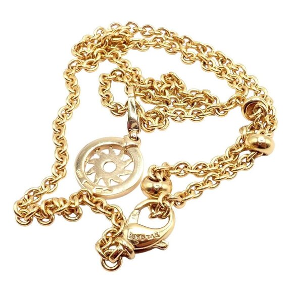 Authentic! Bvlgari Bulgari 18k Yellow Gold 19.5" Tondo Sun Pendant Necklace - Picture 8 of 12